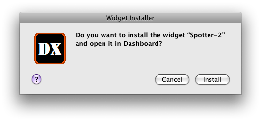 Installing a Dashboard widget
